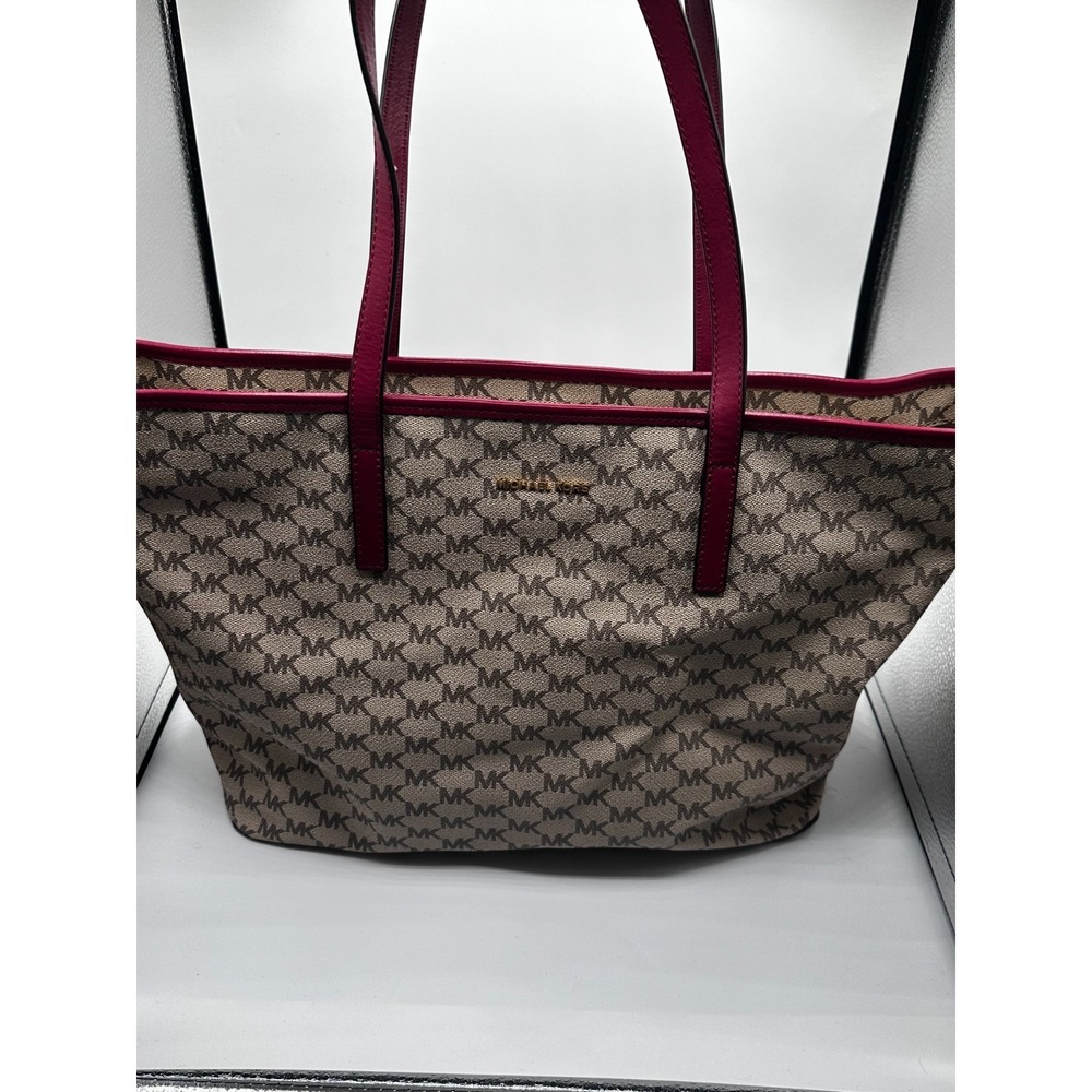 Michael Kors Emry Edition Monogram Natural Cherry Large TZ Tote Bag SKU 244
